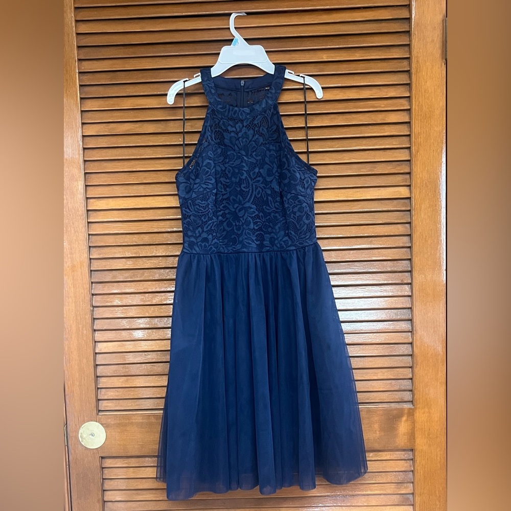 Zapaka Navy Blue Dress - Medium